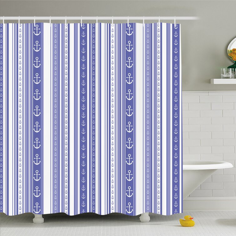75" Shower Curtain Set Bathroom with 12 Hooks Decor 70" 84" by Ambesonne 