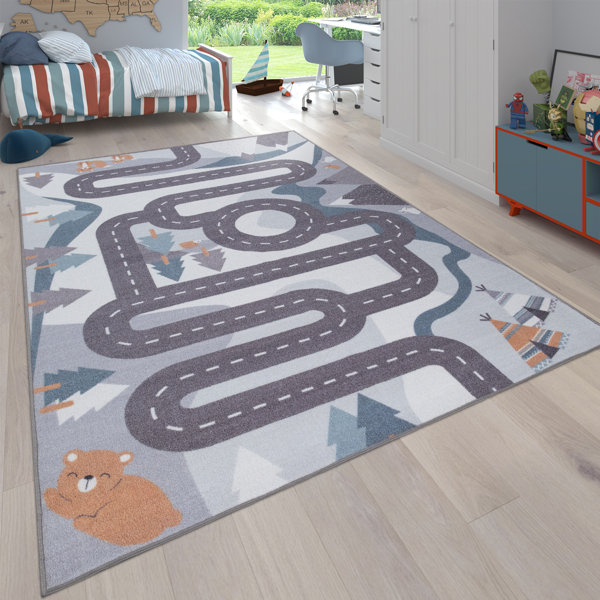 CHILDRENS CITY ROAD RUGS TOWN CARS MAP PLAY VILLAGE MAT NON-SLIP KIDS ROOM SOFT 