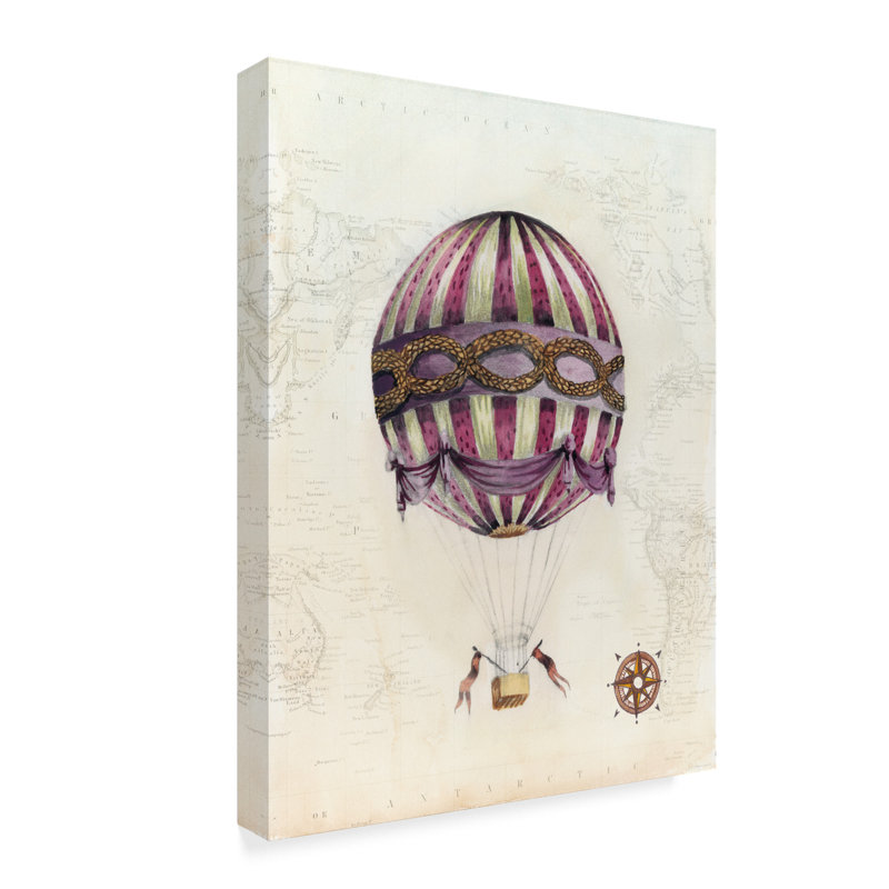 East Urban Home Vintage Hot Air Balloons I Acrylic Painting