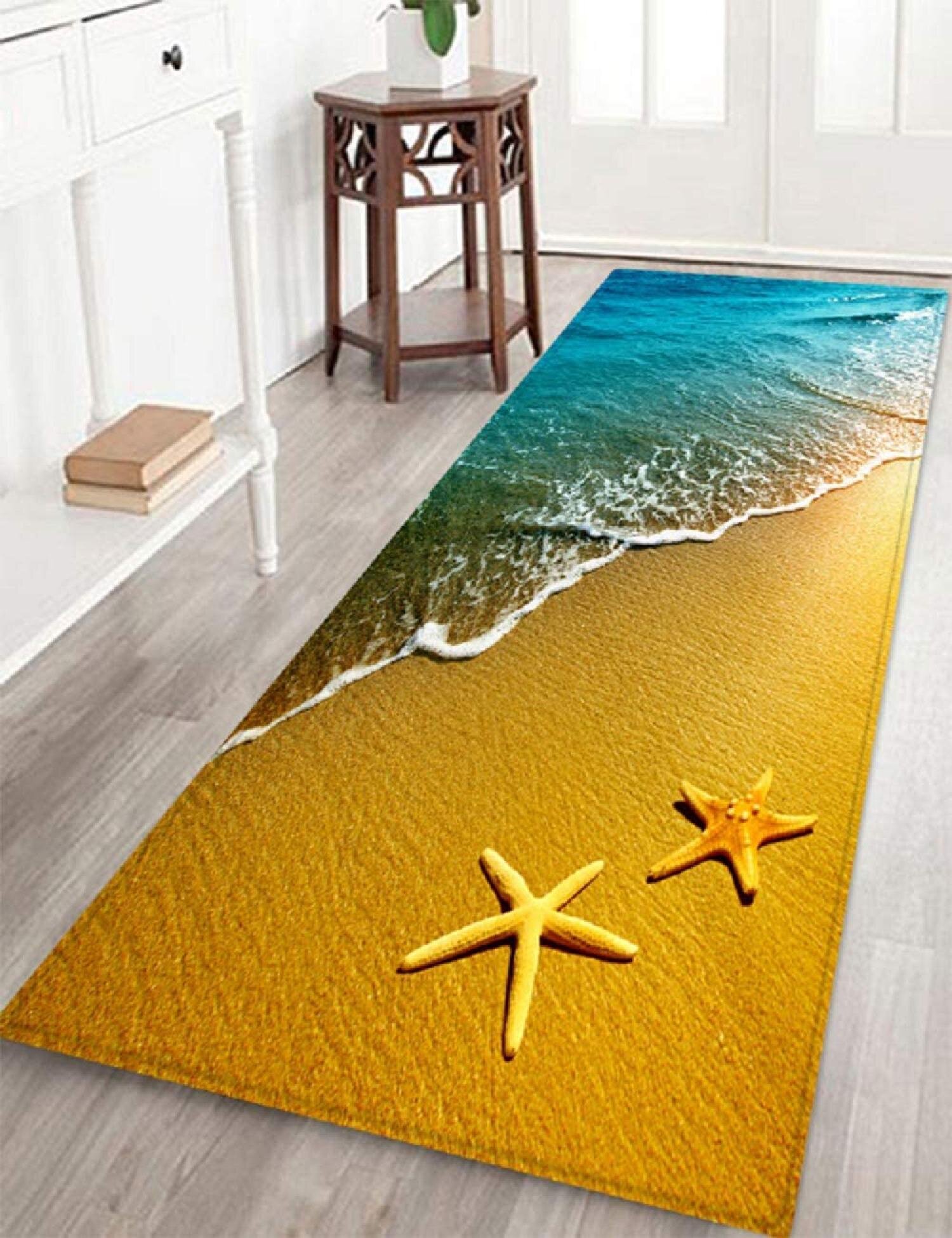 Carpet Set Flannel Anti-Slip Rug Kitchen Bath Bathroom Shower Floor Door Mat