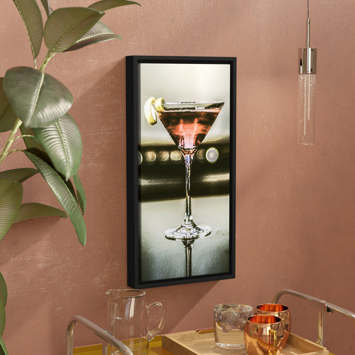 Wrought Studio Martini Glass Framed Painting Print On Canvas