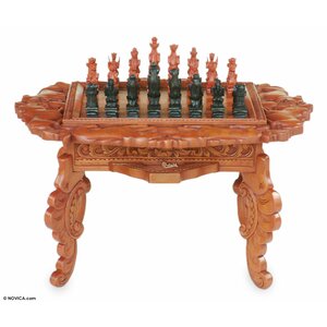 Fighting Tigers Wood Chess Set