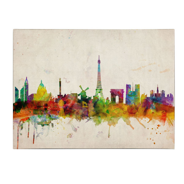Trademark Art Paris Skyline By Michael Tompsett Framed Painting