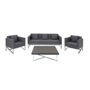 Aluminum Fabric Modular 4 Piece Deep Seating Group