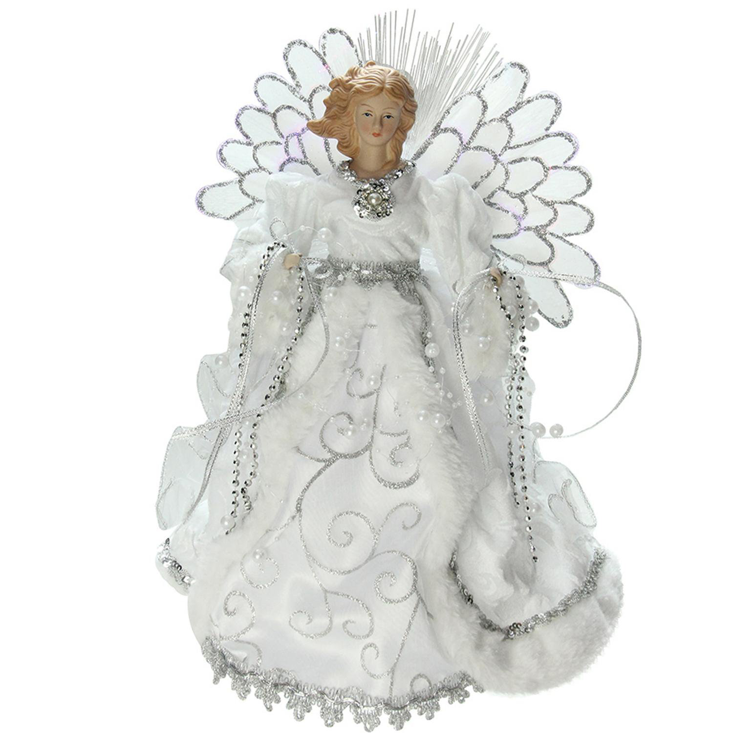 Northlight Lighted B O Fiber Optic Angel With Gown Christmas Tree Topper Reviews Wayfair