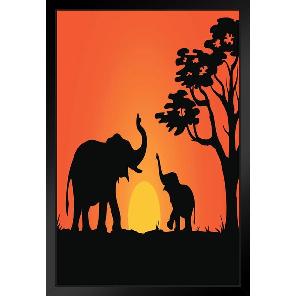 Large 30cm Square Canvas Wall Art Painting Picture Elephant Hanging Ornament 