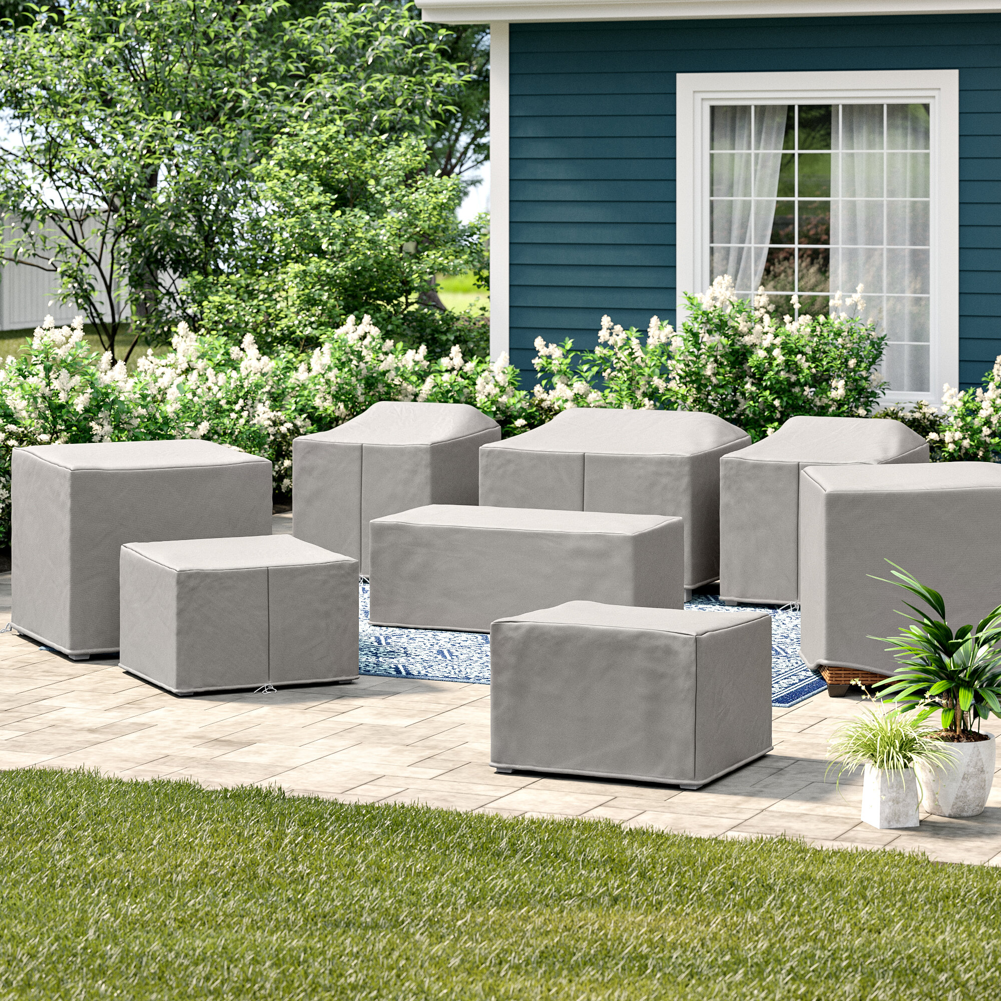 Sol 72 Outdoor Fairfield 8 Piece Water Resistant Patio Furniture Cover Set Reviews Wayfair