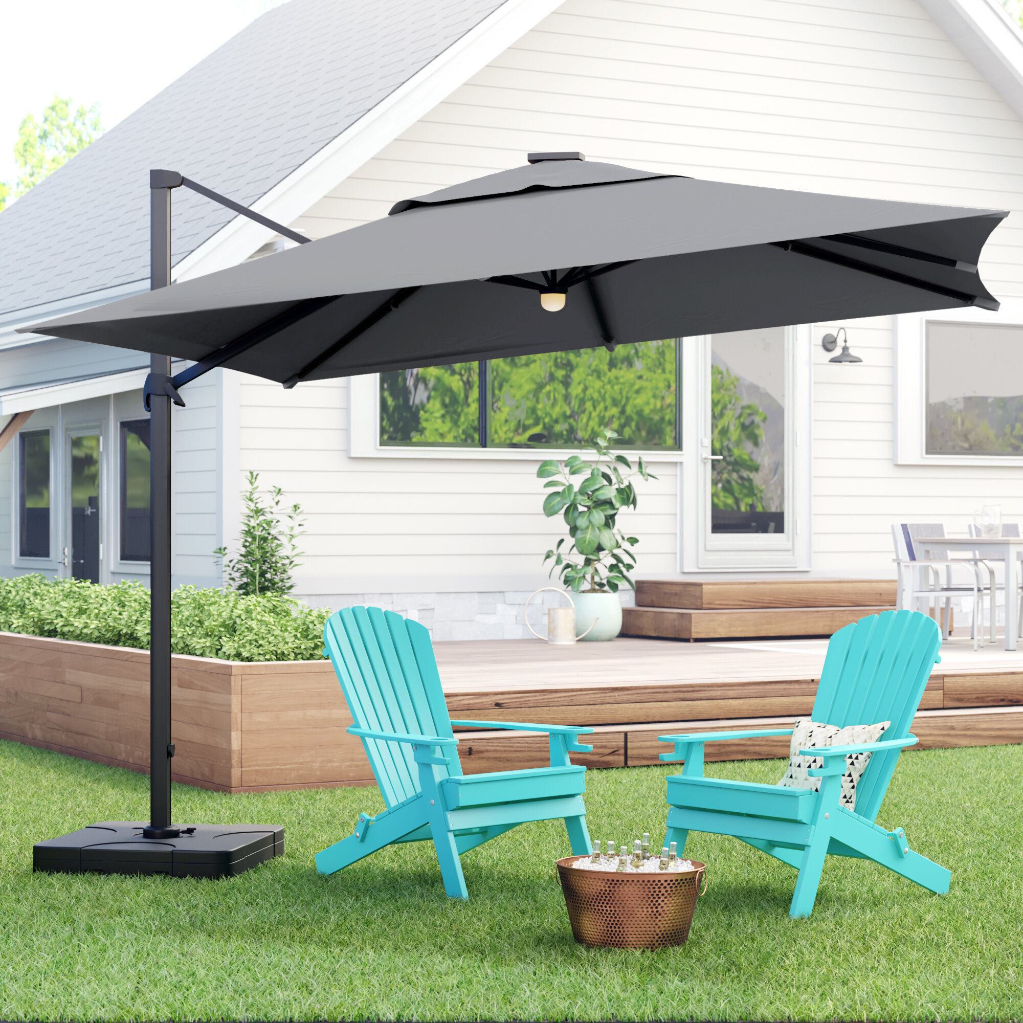 Latitude Run Jendayi Square Cantilever Umbrella Reviews Wayfair