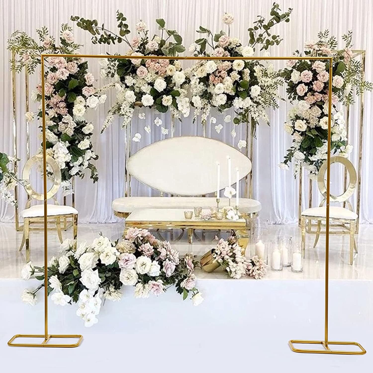 Lomana Gold Square Wedding Arch Backdrop Stand & Reviews | Wayfair