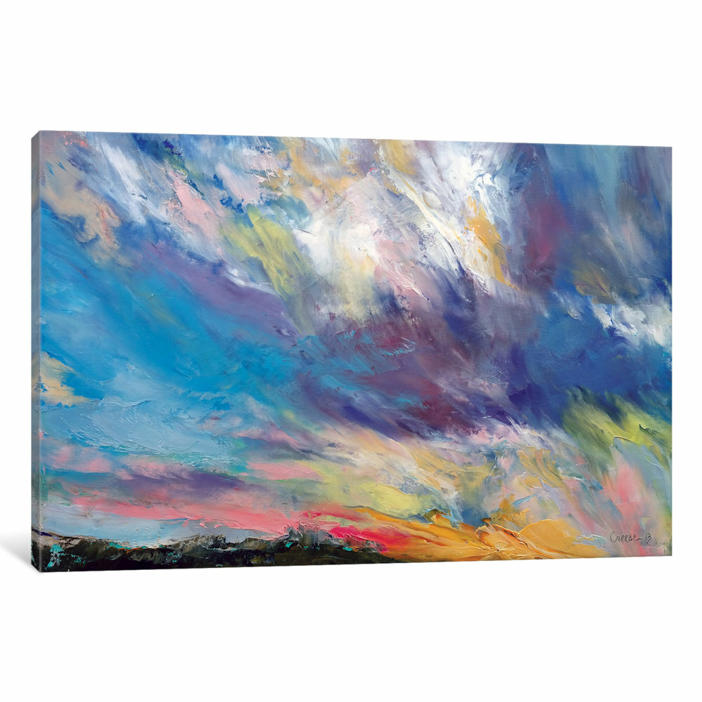 East Urban Home Clouds At Sunset Painting Print On Canvas Wayfair