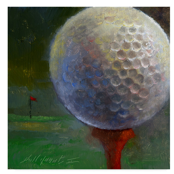 Trademark Art Golf Ball Centered Acrylic Painting Print On Wrapped Canvas Reviews Wayfair
