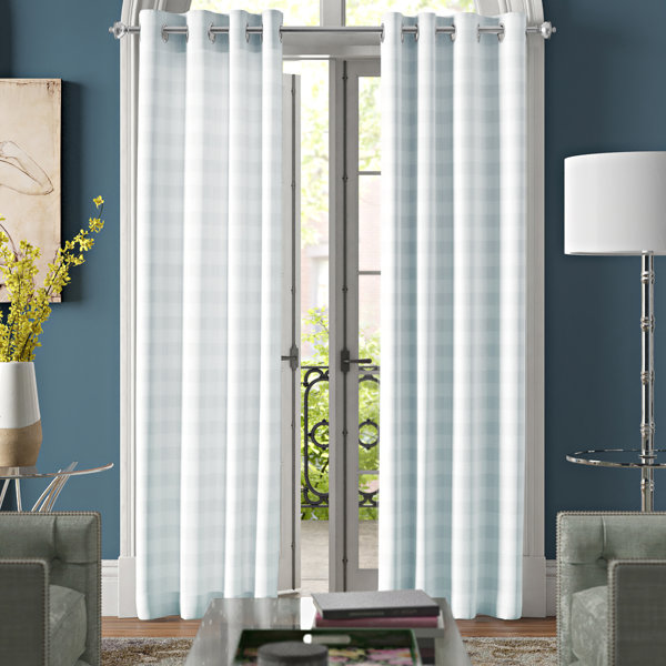 Tartan Check Eyelet Fully Lined Curtains ideal Living room //Bedroom