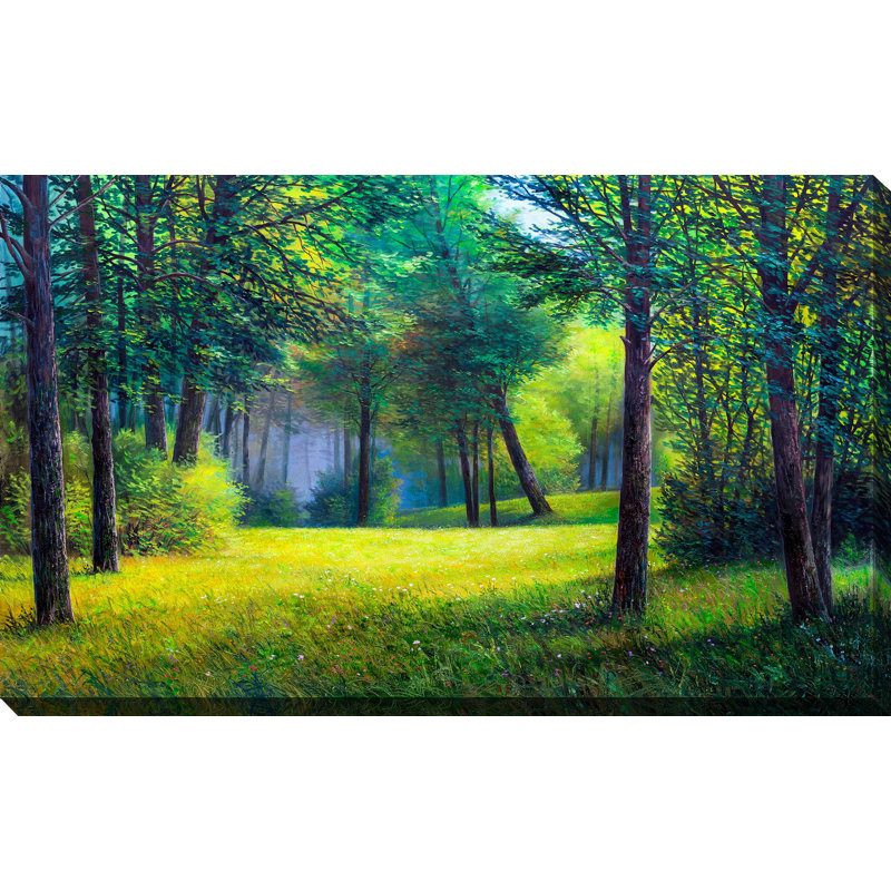 Winston Porter Painted Forest Clearing Graphic Art Print On Wrapped Canvas Wayfair