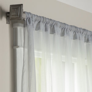 Wayfair Basics Solid Sheer Rod Pocket Curtain Panels (Set of 2)