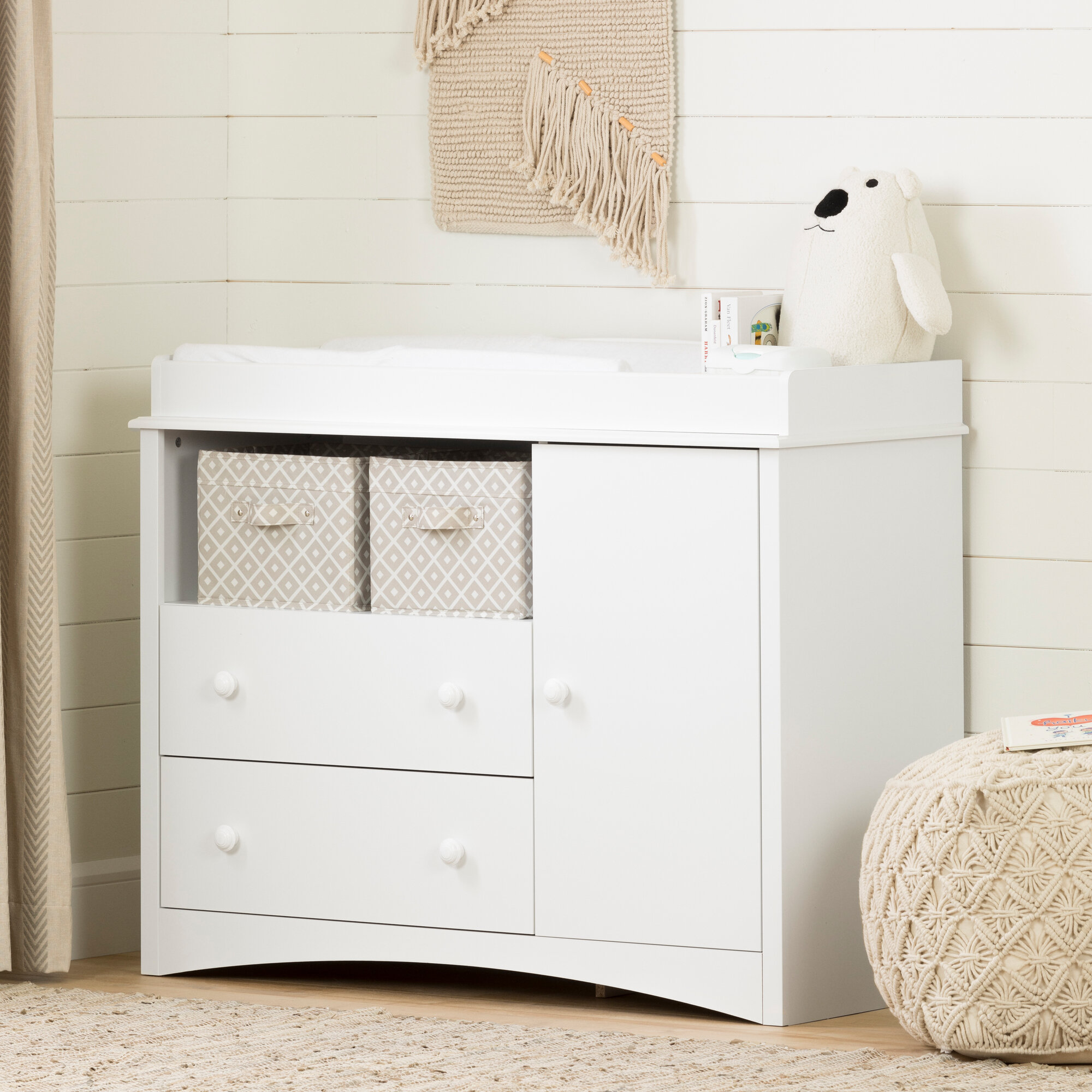 changing table with cubbies