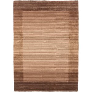 Moriah Hand-Knotted Beige/Dark Brown Area Rug