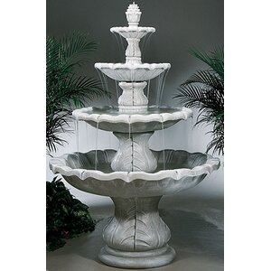 Tiered Concrete Classical Finial Waterfall Fountain