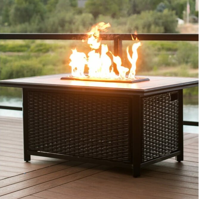 Bay Isle Home Tyngsborough 23 H X 36 W Aluminum Outdoor Fire Pit Table Wayfair