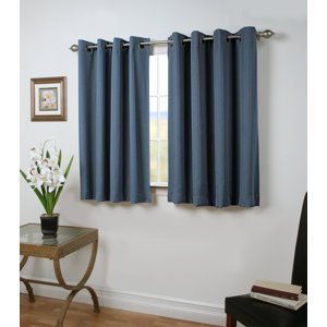Johnson Village Woven Vertical Dot Blackout Grommet Single Curtain Panel