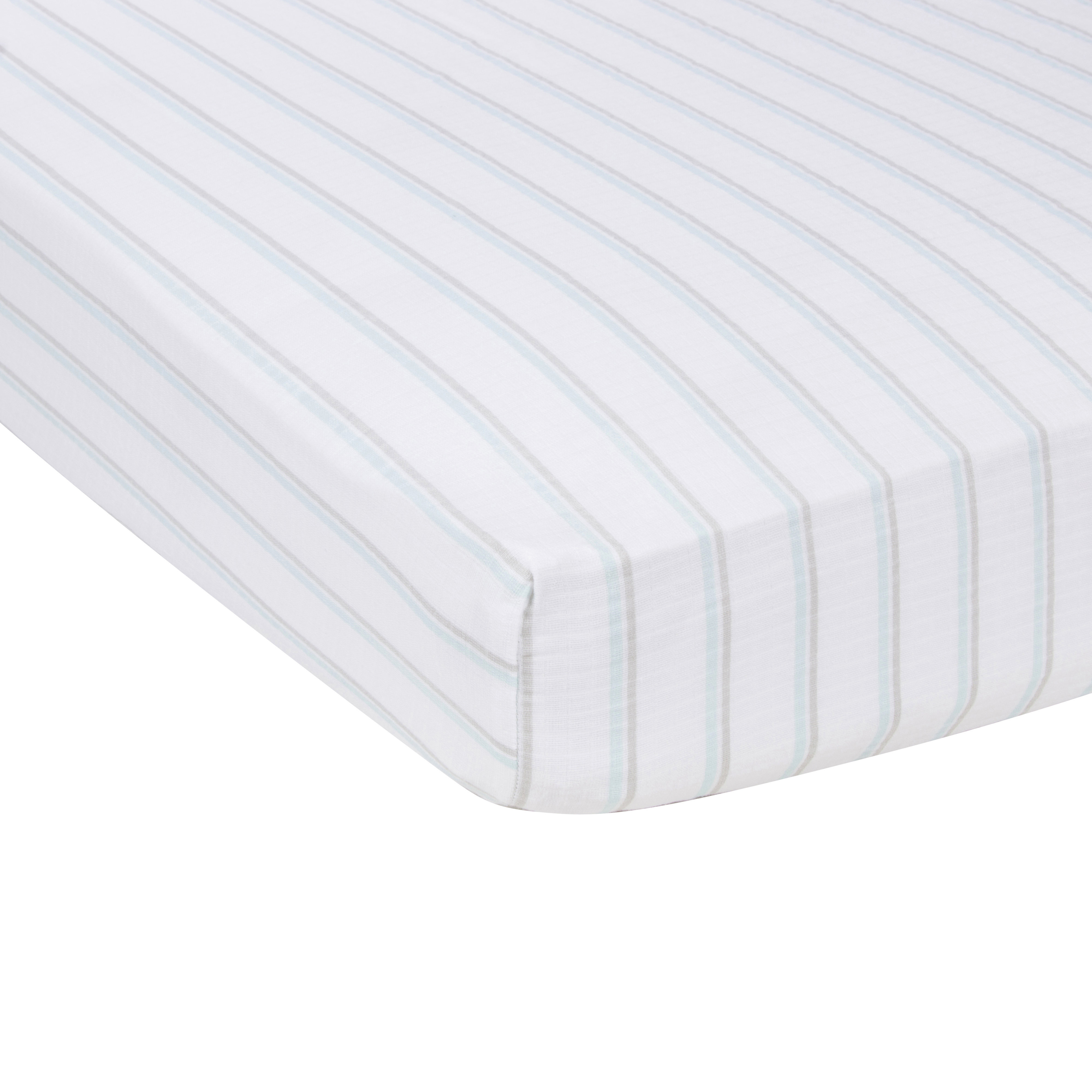 black and white striped crib sheet