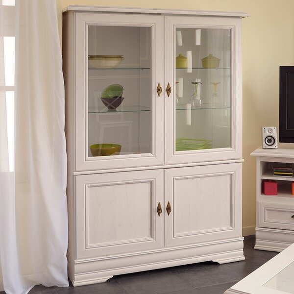 White Hutch With Glass Doors Wayfair