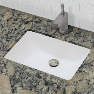 Callensiau00ae Classic Rectangular Undermount Bathroom Sink with Overflow