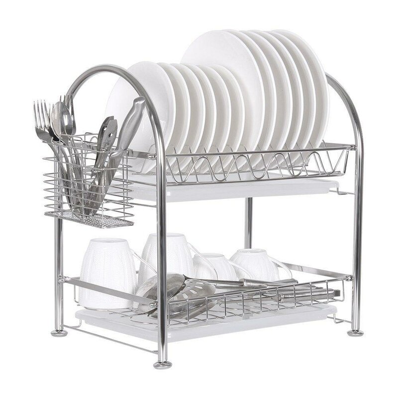 stainless steel dish rack 2 tier