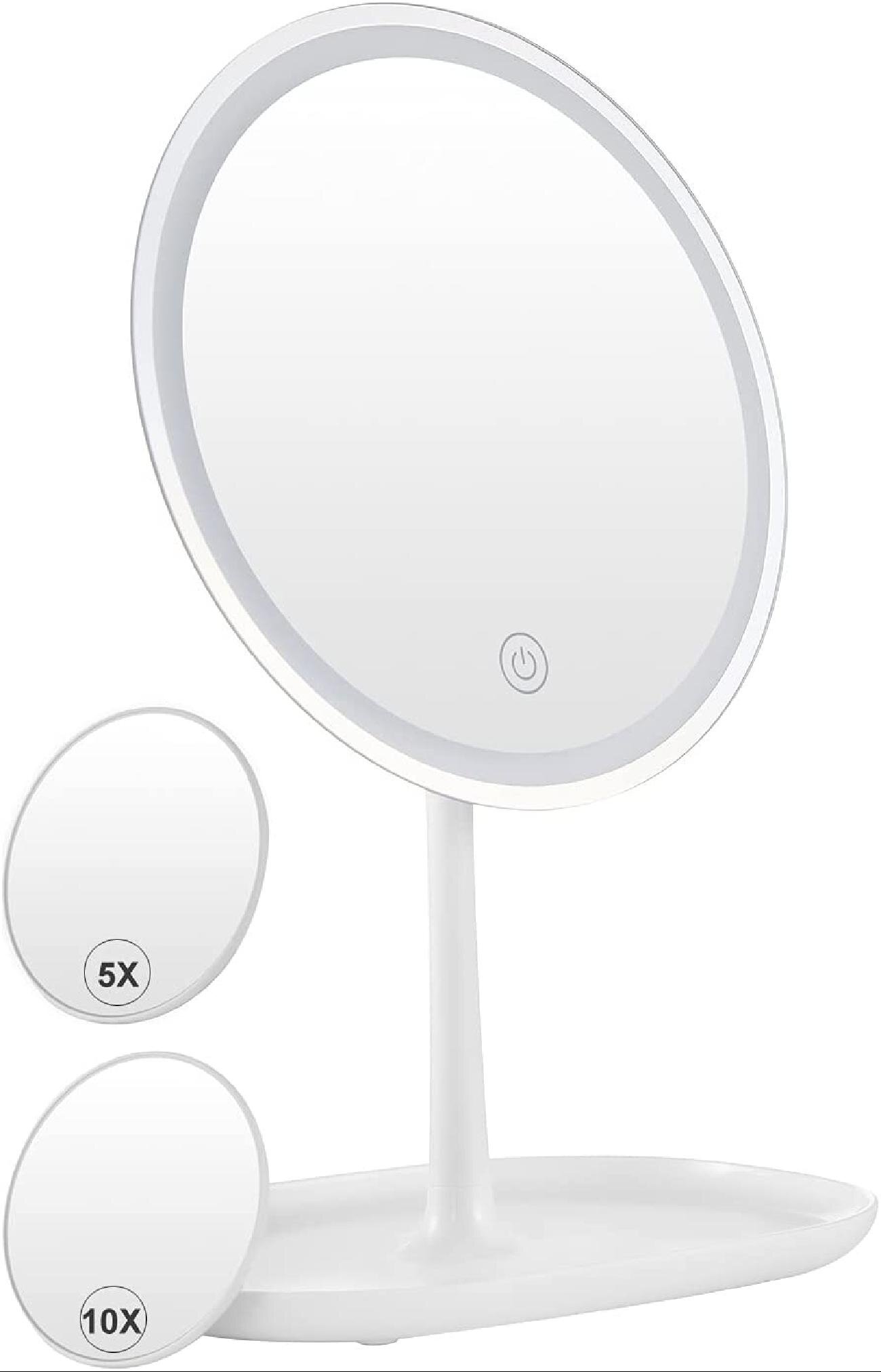 Adjustable 5 x Magnification Lighted Vanity Battery Bath LED Makeup Mirror 