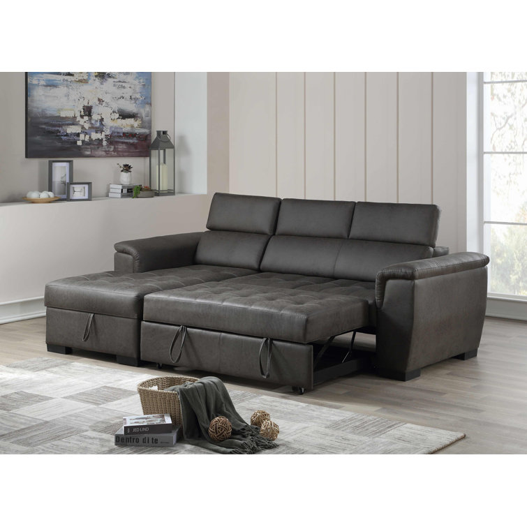 Orren Ellis Fink 96" Wide Sleeper Sofa & Chaise & Reviews Wayfair