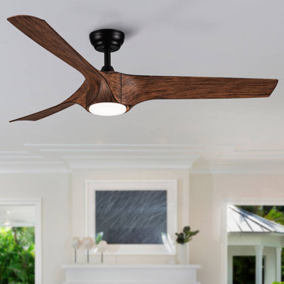 Farmhouse 56"  3 - Blade Modern LED Propeller Ceiling Fan with Remote Control and Light Kit Included