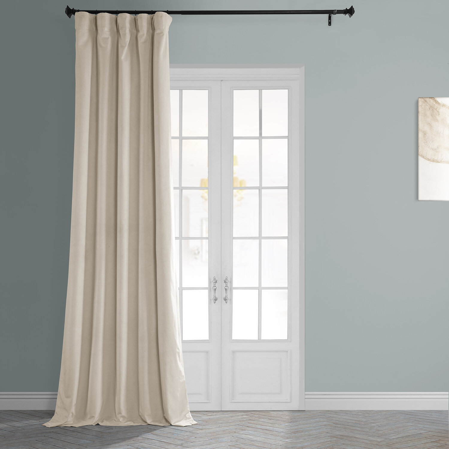 subrtex Semi Sheer Curtain Blackout Voile Draperies Window Treatment for Living Room/Kitchen,Set of 2 Panels Beige,52 Wx 63 H 