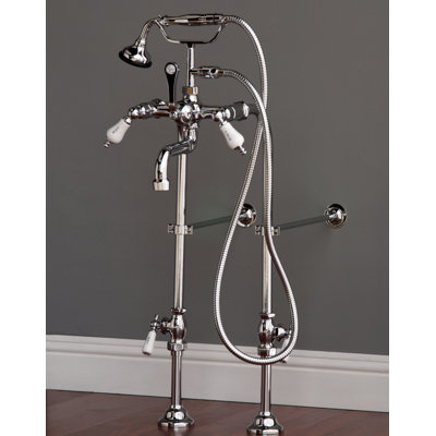 Double Handle Wall Mounted Faucet Trim Freestanding Tub Filler
