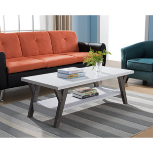 Go to store & view more images Wrought Studio Heather Two-Tone Wooden Coffee Table with Storage