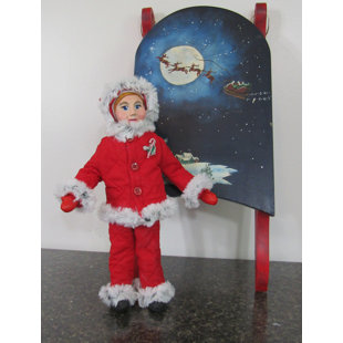 Christmas Elf Striped Plush Faux Fur Trim Santa Hat Costume Accessory 
