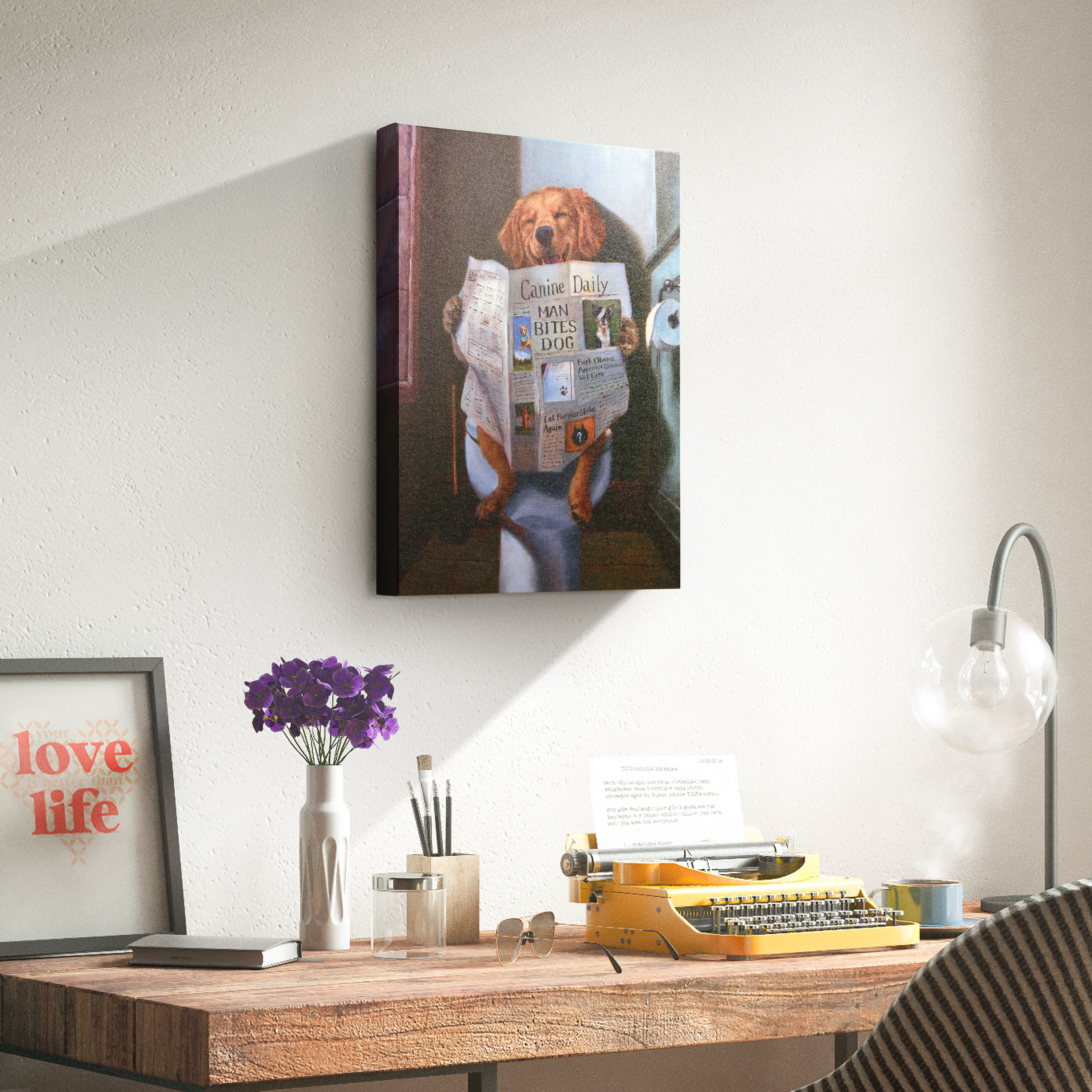 Empire Art Direct Dog Gone Funny by Lucia Heffernan Painting on