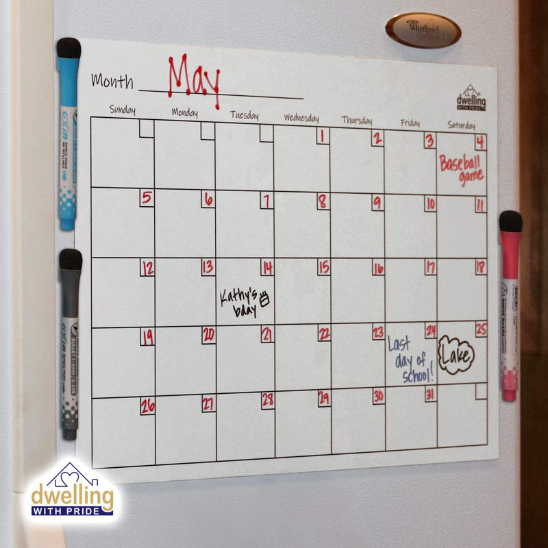 Dwelling With Pride Weekly Planner Magnetic Wall Mounted Dry Erase