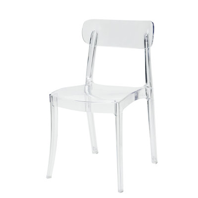 Goku Wingback Stacking Side Chair in Clear (Used) 