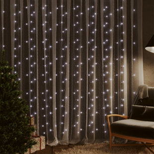 Clear White Twinkle Star 300 LED Window Curtain String Light 