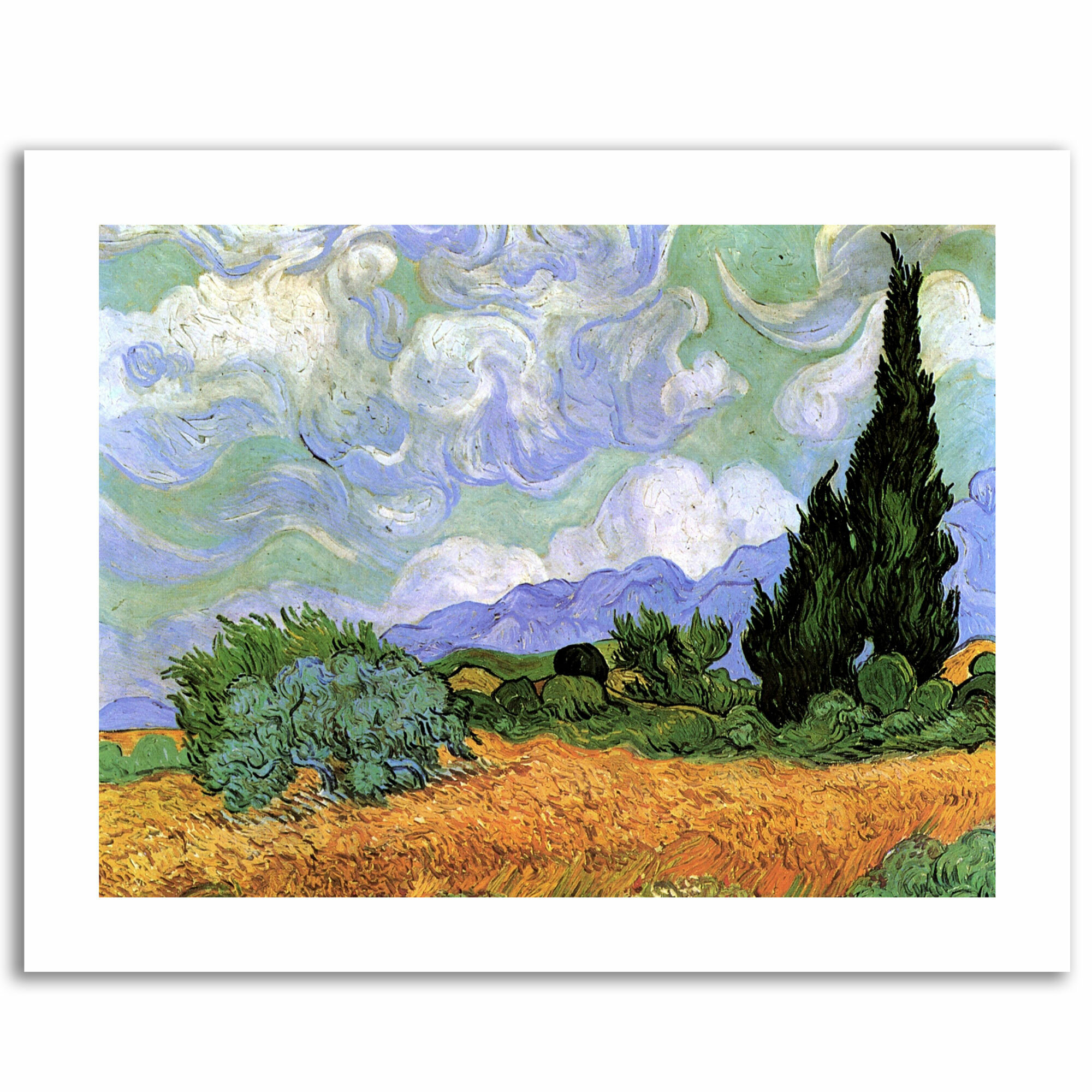 Vault W Artwork Wheatfield With Cypresses By Vincent Van Gogh Painting Print On Canvas Wayfair