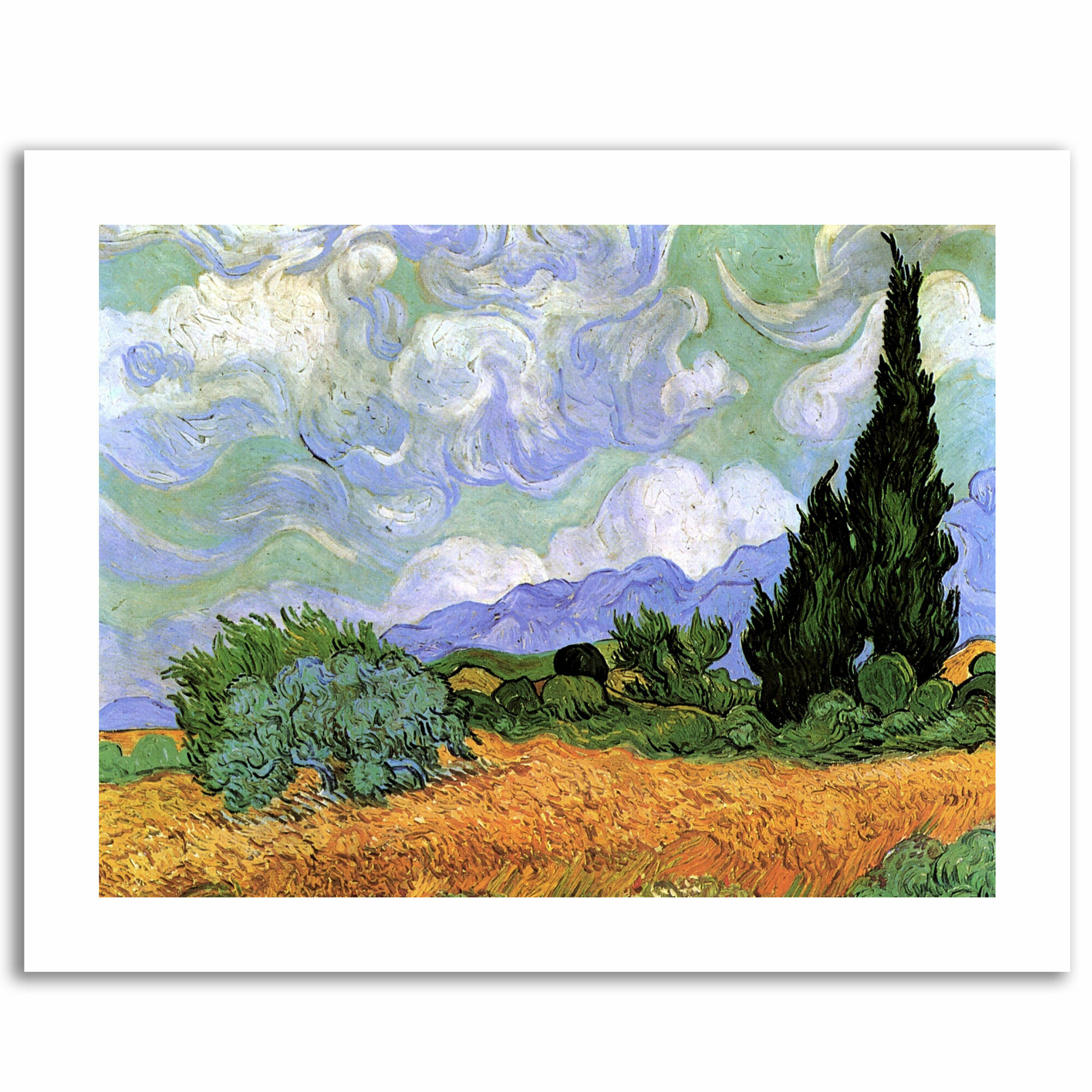 Wheatfield With Cypresses by Vincent Van Gogh - Print on Canvas