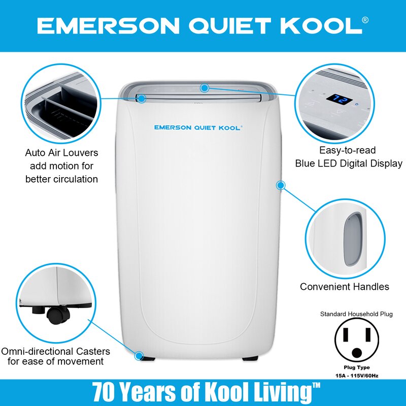 Emerson Quiet Kool 10 000 Btu 115 Volt Window Air Conditioner With Remote Earc10re1 The Home Depot