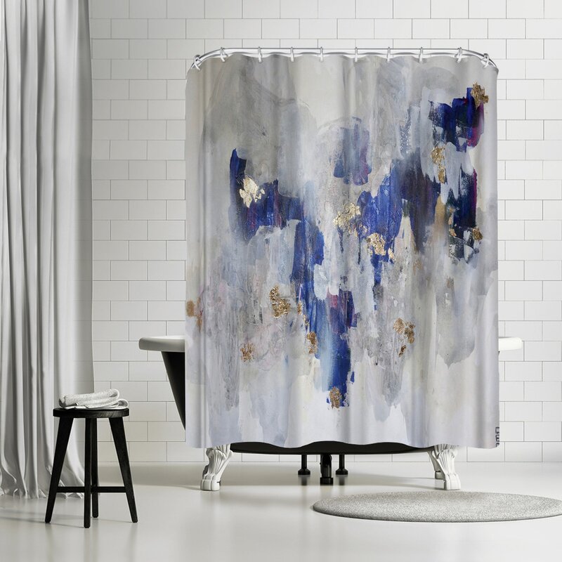 grey and gold shower curtain
