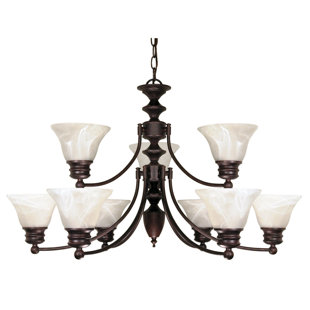 Go to store & view more images Poneto 9-Light Shaded Chandelier by Charlton Home