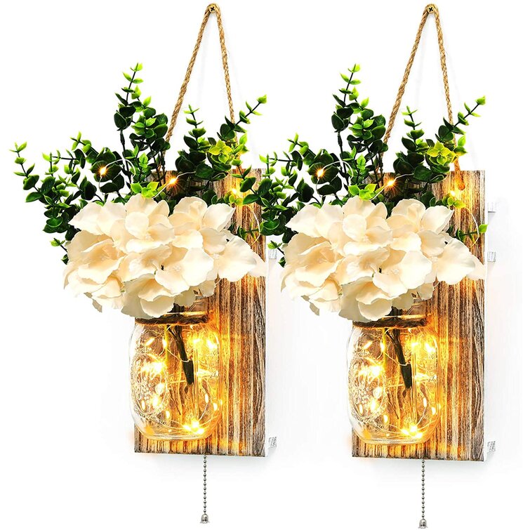 Garden Living Room Flower Shape With Hanging Rope Metal Wall Ornament Art Decor
