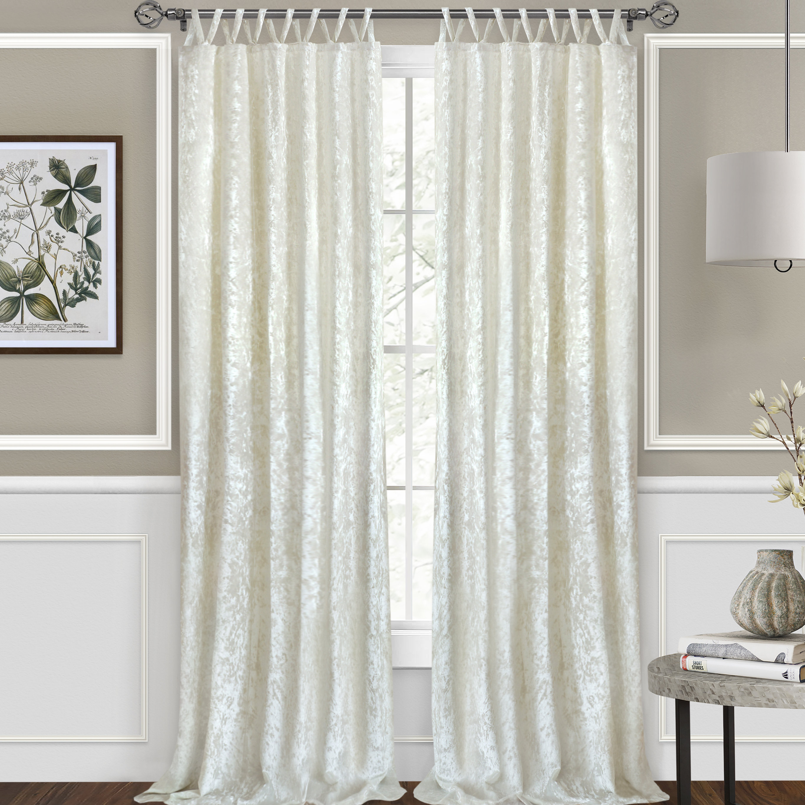 Mercer41 Vickers Harper Criss Cross Solid Semi Sheer Tab Top Mercer41 Vickers Harper Criss Cross