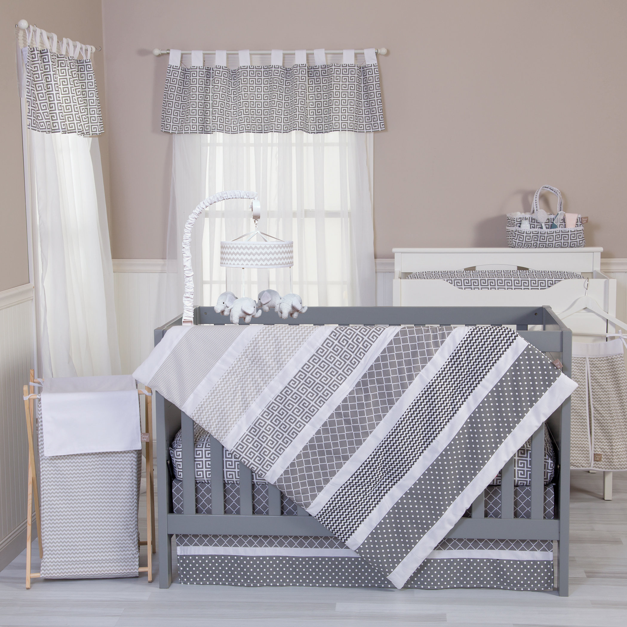 grey crib bedding set