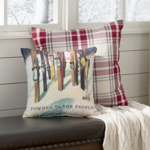 Perham Vintage Ski Throw Pillow