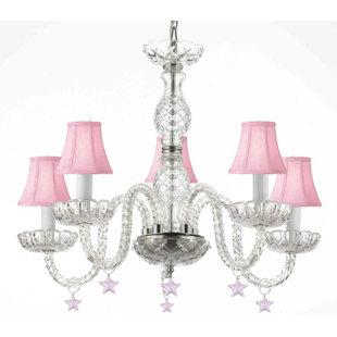 Hot Pink Chandelier Wayfair Bowerville 5 Light Pink Shaded Chandelier