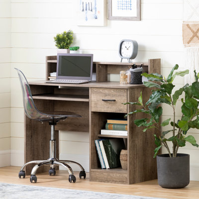 Axess Desk with Hutch South Shore Color: Weathered Oak