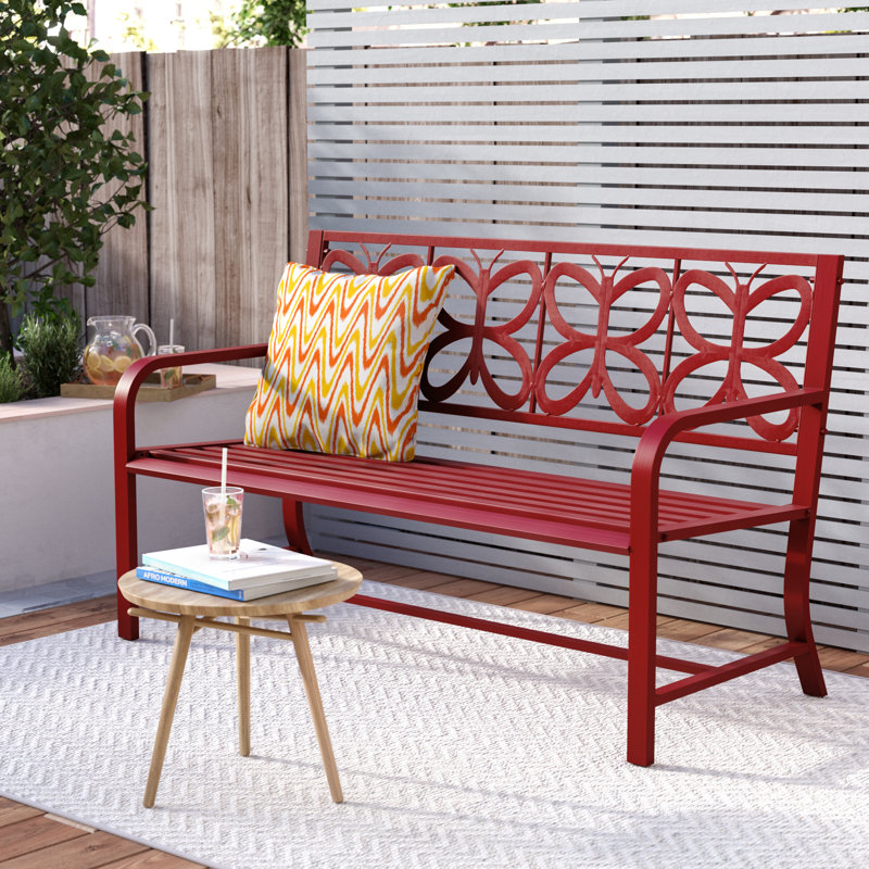 Latitude Run Nicholls Metal Garden Bench Reviews Wayfair